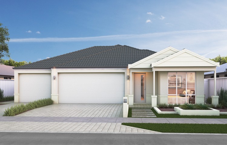 Single-storey duplex with feature entry and garage